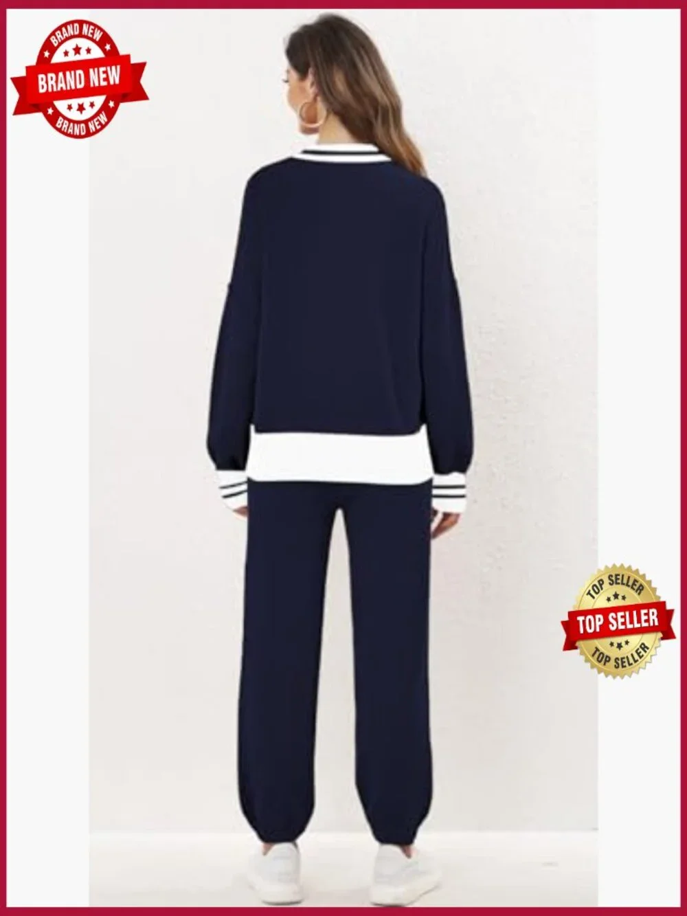 2 Piece Cardigan Sweater Pants Set Knit Lounge Matching Outfit
